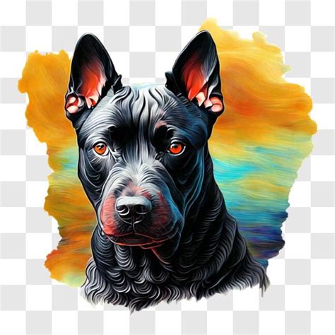 Download Abstract Art: Black Dog with Red Eyes PNG Online - Creative ...