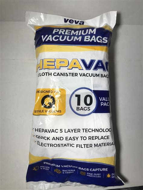 Veva HepaVac Q C Premium Vacuum Bags Pack Of 10 EBay