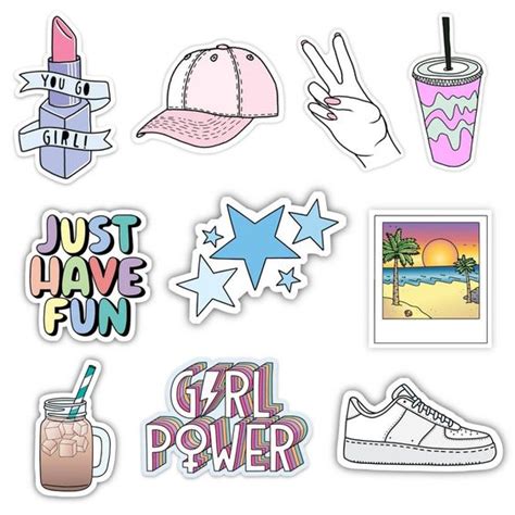 Big Moods Aesthetic Sticker Pack 10pc Blue Cute Laptop Stickers Aesthetic Stickers Preppy