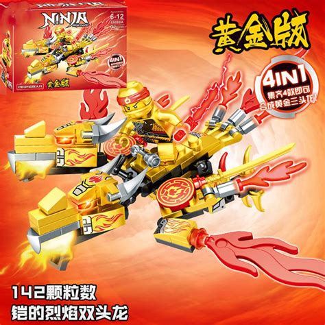 Jual Mainan Anak Brick Ninja Dragon Master Balok Susun Naga Emas In