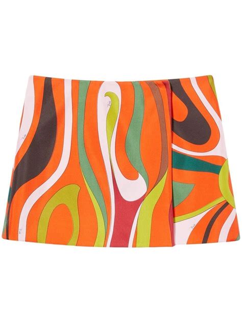 PUCCI Marmo Print Wrap Miniskirt Smart Closet