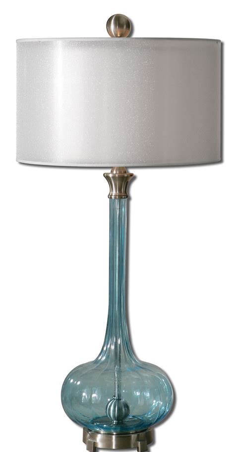 Junelle Blue Glass Table Lamp Lamp Table Lamp Glass Table Lamp