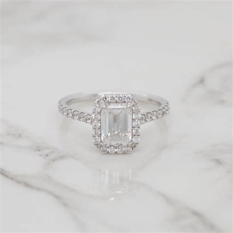 Halo Emerald Cut Engagement Rings