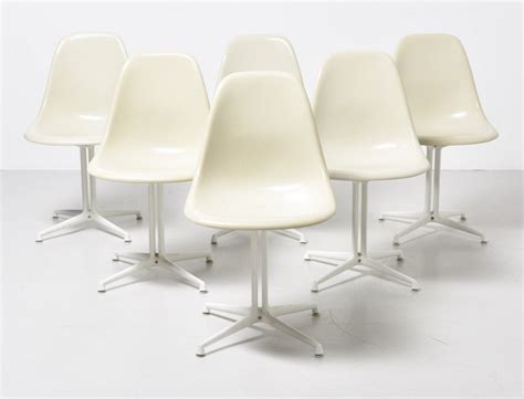 Set Of Dsw La Fonda Base Dining Chairs By Charles Ray Eames For