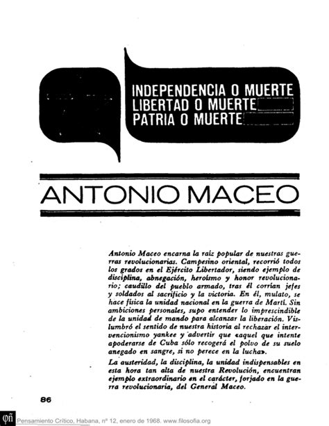 ANTONIO MACEO