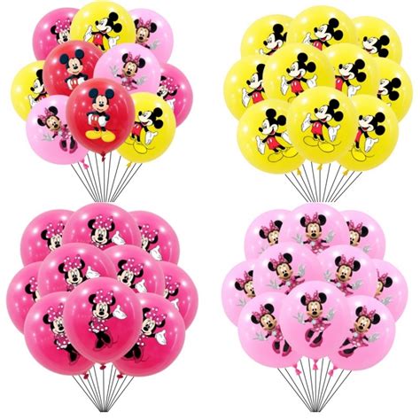 10pcs 12 Polegadas Pink Red Minkey Minnie Mouse Latex Balloon Party