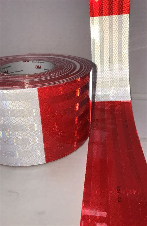 3M Diamond Grade Red White Reflective 983 32 Conspicuity Tape