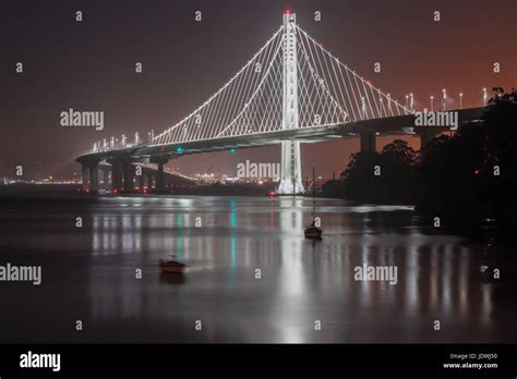 San Francisco-Oakland Bay Bridge Eastern Span at Night Stock Photo - Alamy