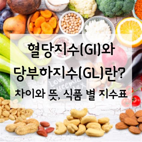 혈당지수gi와 당부하지수gl란 차이와 뜻 식품 별 지수표 Sok Sok