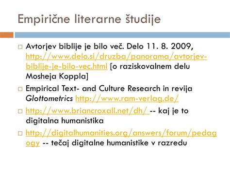 Ppt Metodologija Literarne Vede Empiri Ni Pristop Powerpoint