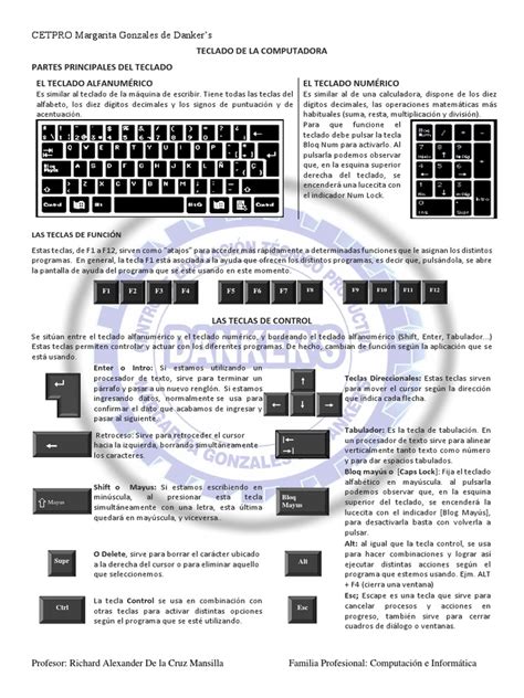 Uso Del Teclado Y Mouse Pdf Teclado Ventana Informática