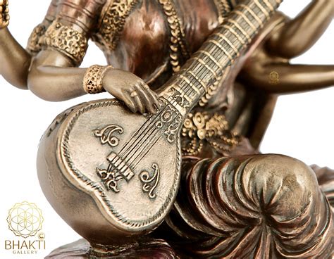 Saraswati Statue Sarasvati Idol Cm Bonded Bronze Goddess Etsy India