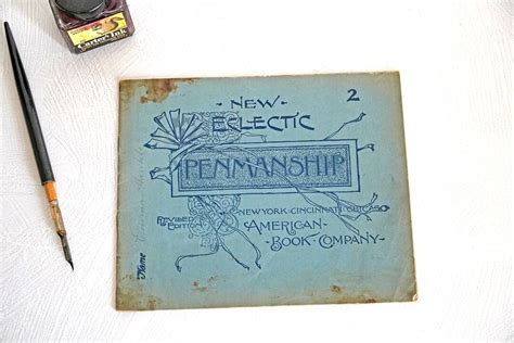 Antique 1890 New Eclectic Penmanship 2 Workbook Van Antwerp Bragg