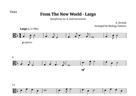 Largo 2nd Movement Of The Symphony No 9 From The New World Arr