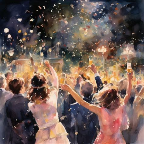 Watercolor New Year Eve Art Free Stock Photo Public Domain Pictures