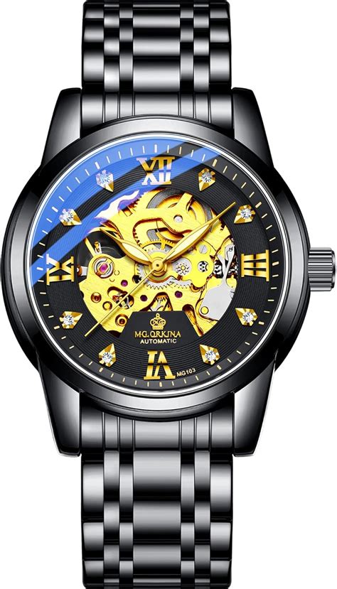 Amazon MG ORKINA Mens Skeleton Luxury Mechanical Self Wind Watches