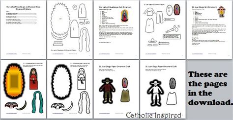 O L Of Guadalupe And St Juan Printable Craft Set Plus Liturgical