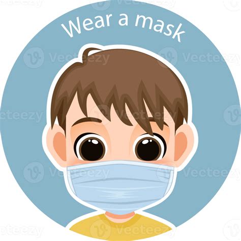 Wear a mask with boy cartoon character flat icon PNG 19840906 PNG