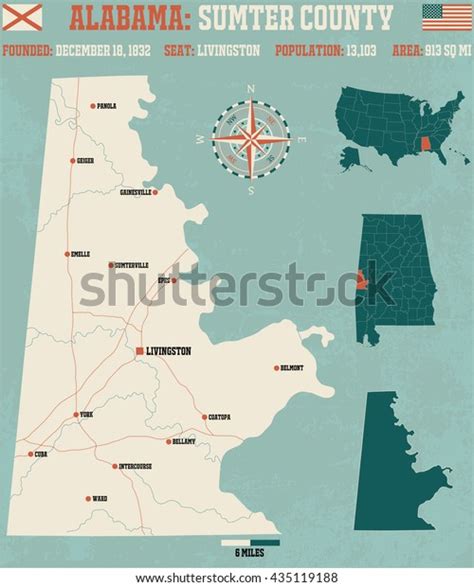 Large Detailed Map Infos About Sumter Stock Vector Royalty Free