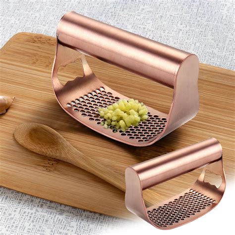 Ranliy Stainless Steel Garlic Presser 2024 New Garlic Press Rocker