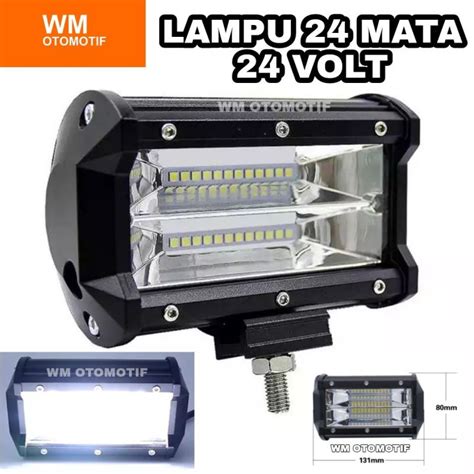 Lampu Tembak Sorot 24 Volt Led Bar Cree 24 Mata 2 Susun Truk Bus Fuso