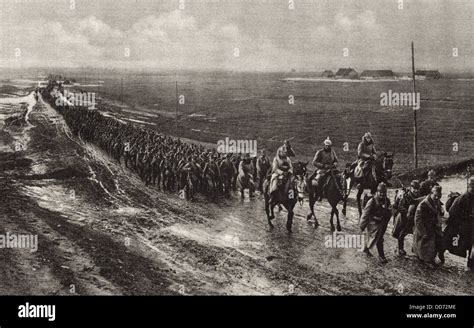 World War 1. German army advancing on the Russian Steppes. Ca. 1915 ...