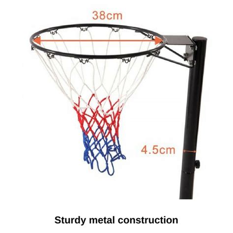 Netball Ring Hoop Steel Stand Base Portable Adjustable Height10ft ...