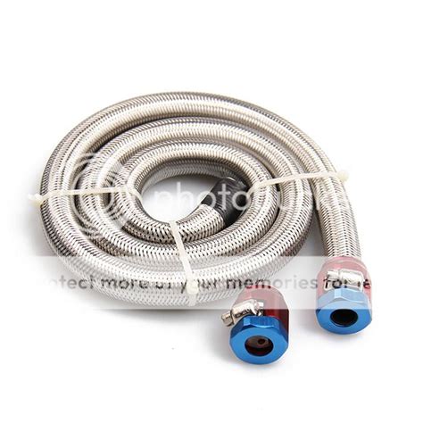 Universal Stainless Steel Braided Fuel Line 3 8 In 3 Ft Length High