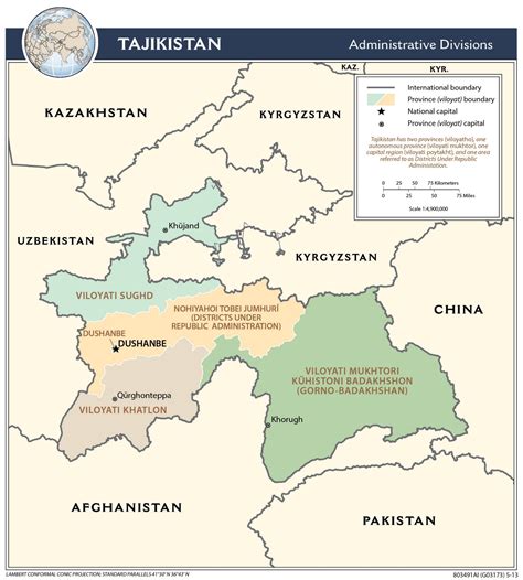 Regional Map Of Tajikistan Country Report