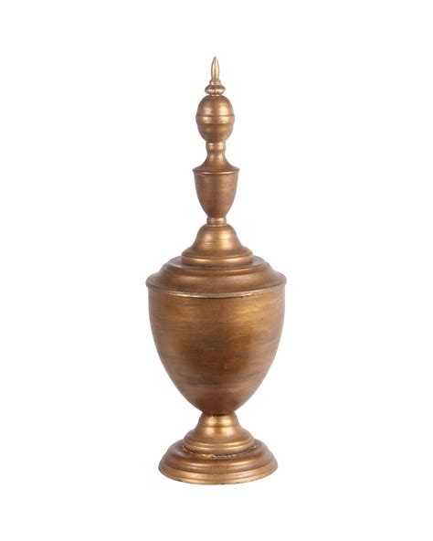 Traditional Decorative Metal Finial With Pointed Top Large Gold