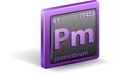 Promethium chemical element. Chemical symbol with atomic number and ...