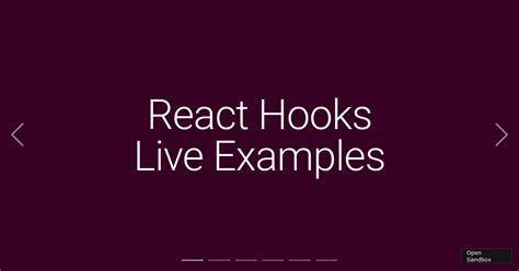 React Hooks Presentation Forked Codesandbox