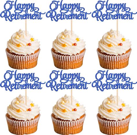 Amazon Pcs Happy Retirement Cupcake Toppers Glitter Hello