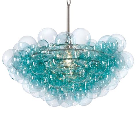 Sima Modern Floating Glass Bubbles Aqua Chandelier | Everything Turquoise