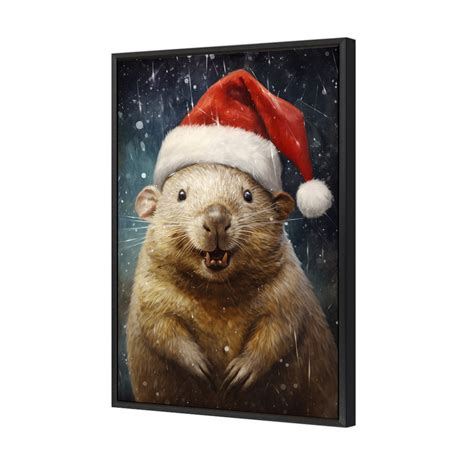 Wombat In Santa Hat