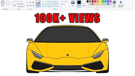 How To Draw Lamborghini Car On Computer Using Ms Paint YouTube