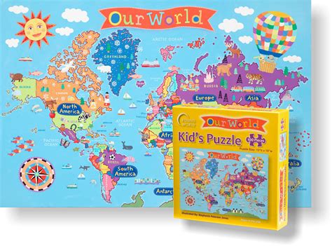 Kid's World Map, 100 Pieces, HEMA (Map Puzzles) | Puzzle Warehouse