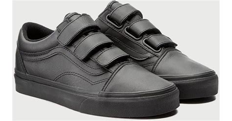 Vans Old Skool Velcro (mono Leather) in Black for Men | Lyst