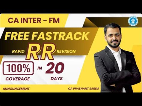 FM FREE FASTRACK RR Rapid Revision 4 0 Plan CA Inter Sept24 Exams