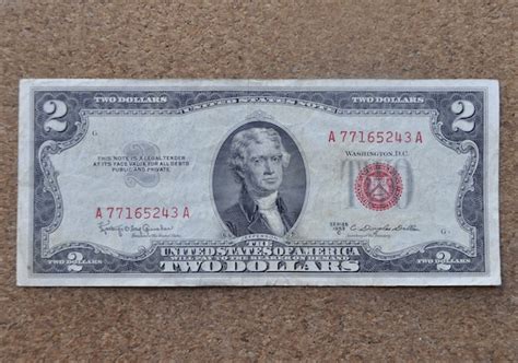 39 1953 2 Dollar Bill Red Seal A Series Value