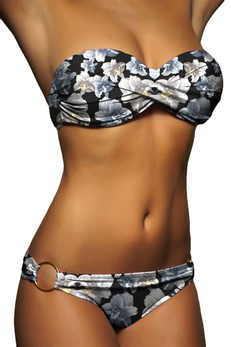 Twist Push Up Bandeau Bikini Set Bunt Alzora Kaufen Sie