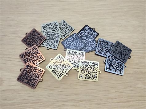 Laser Engraved Qr Code Custom Tags With Holes Mm Square Custom