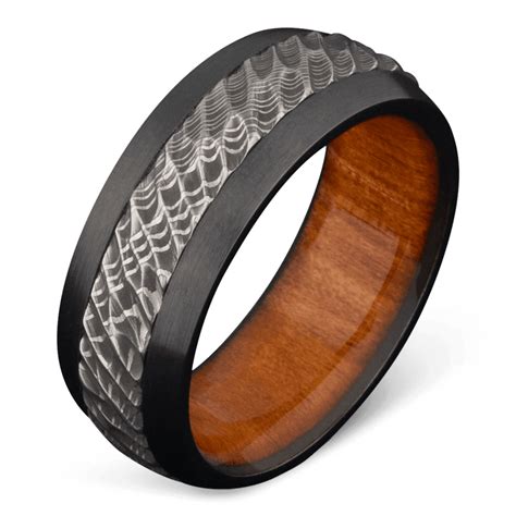 The Magellan Damascus Steel Mens Wedding Band Ring 8mm Bonzerbands