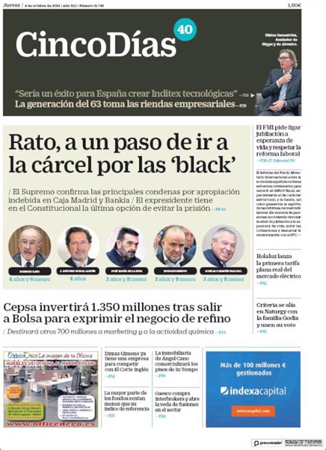 Las Portadas De Los Peri Dicos Econ Micos De Hoy Jueves De Octubre