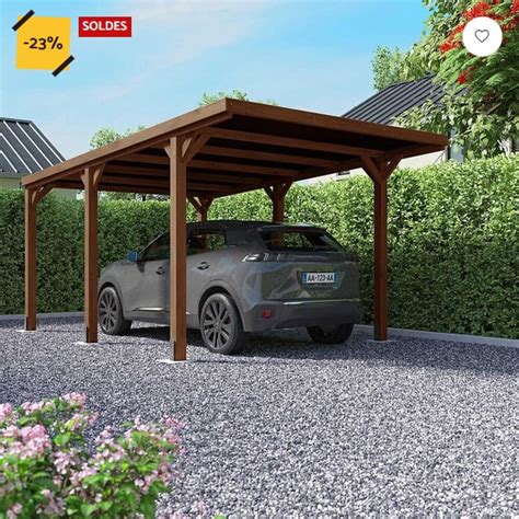 Carport bois 1 voiture VICTOR 14 8 m² pas cher Soldes Garage