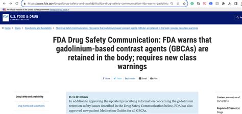 What About The Fda S Warning About Gadolinium Retention In The Body