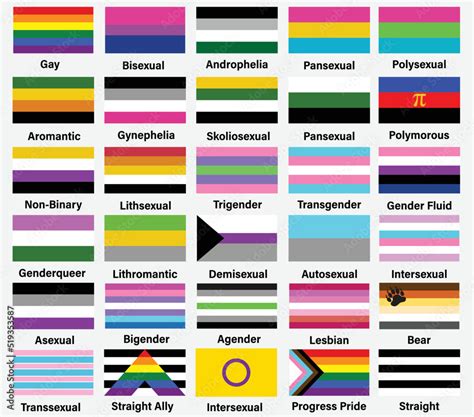 30 LGBTQ Flags Vector illustration Stock Vector | Adobe Stock