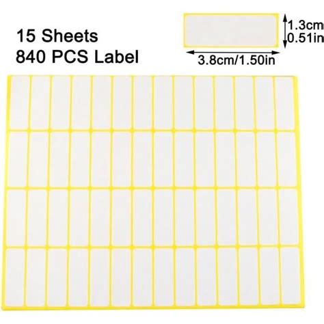 840 Pièces etiquettes autocollantes d Étiquettes De Rectangle Blanc