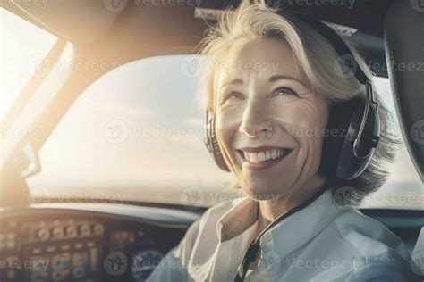 Smiling woman pilot. Generate Ai 28704484 Stock Photo at Vecteezy