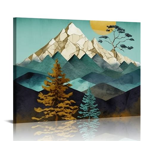 Nawypu Nature Wall Art Boho Mountain Wall Living Room Decoration